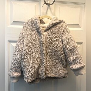 Girls Hooded Sherpa Jacket with Snaps